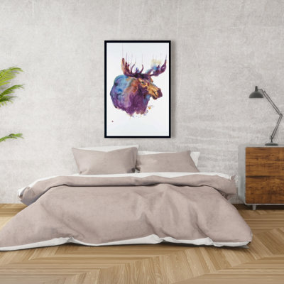 Impression abstraite d'orignal sur toile