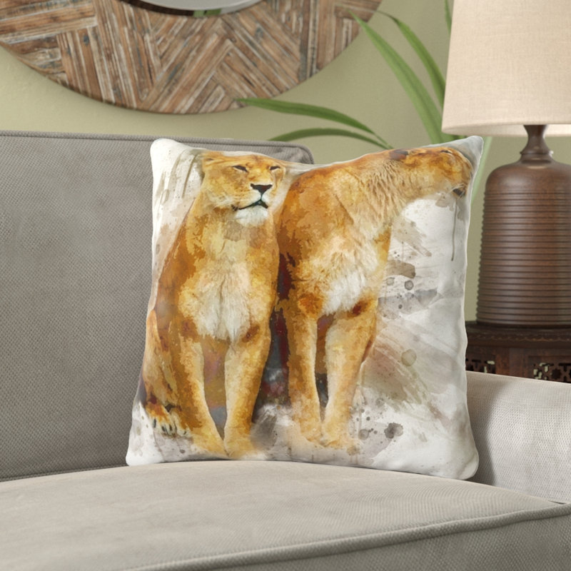 Coussin lioness Florentia, Microsuède, Intérieur