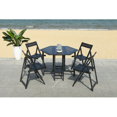 Lagarde 4 - Person Acacia Wood Patio Dining Set with