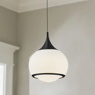 1-light 3CCT Dimmable Single Glass LED Pendant Light for Hallway/Kitchen Island