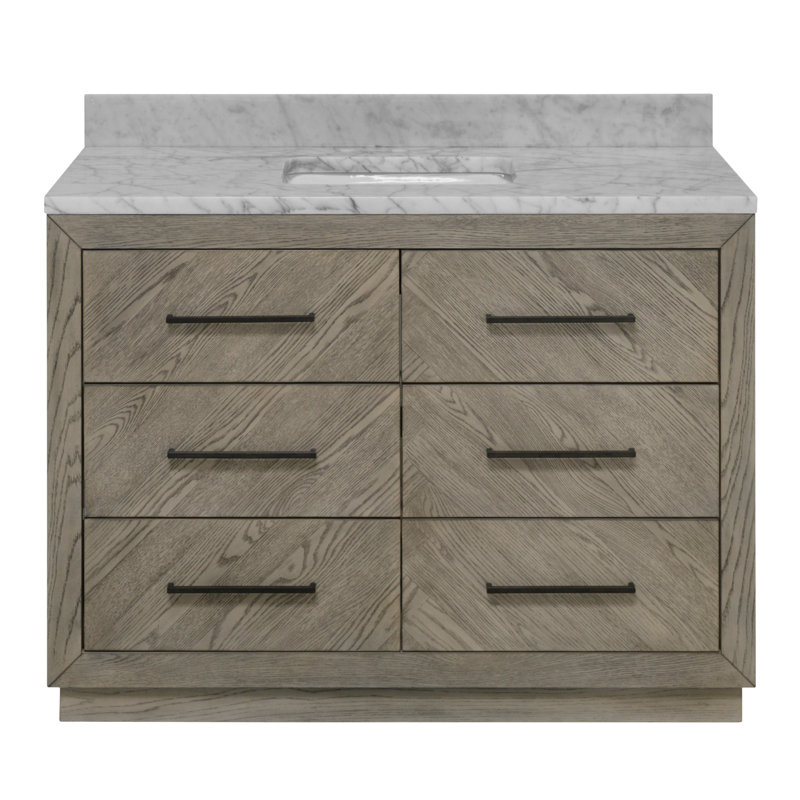 Ensemble de meuble-lavabo simple 48 po Rumalda, Chêne gris