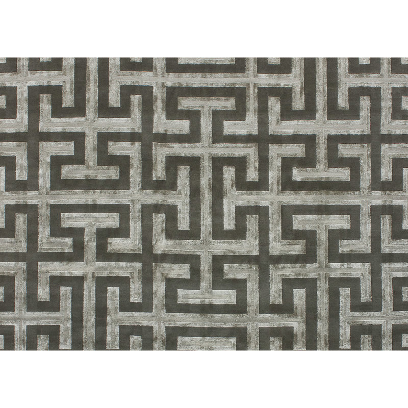 Geometric Area Rug in Silver/Gray/Black, Rectangle 9' x 12'