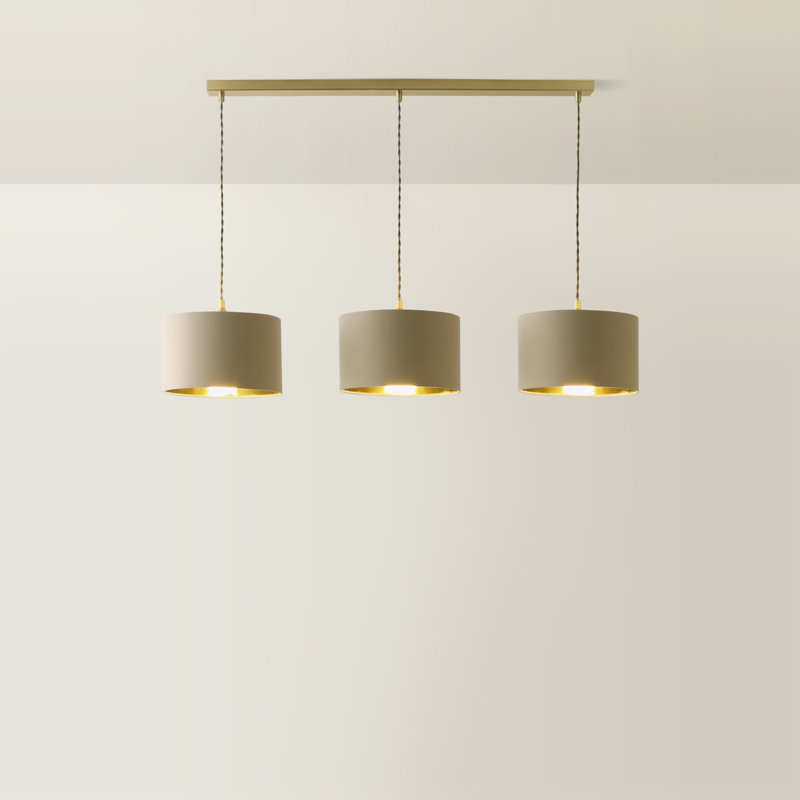 Albeiro 3 - Light Pendant, Brushed Gold, Beige