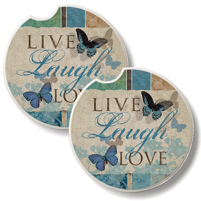 Ensemble de 2 sous-verres Live Laugh Love