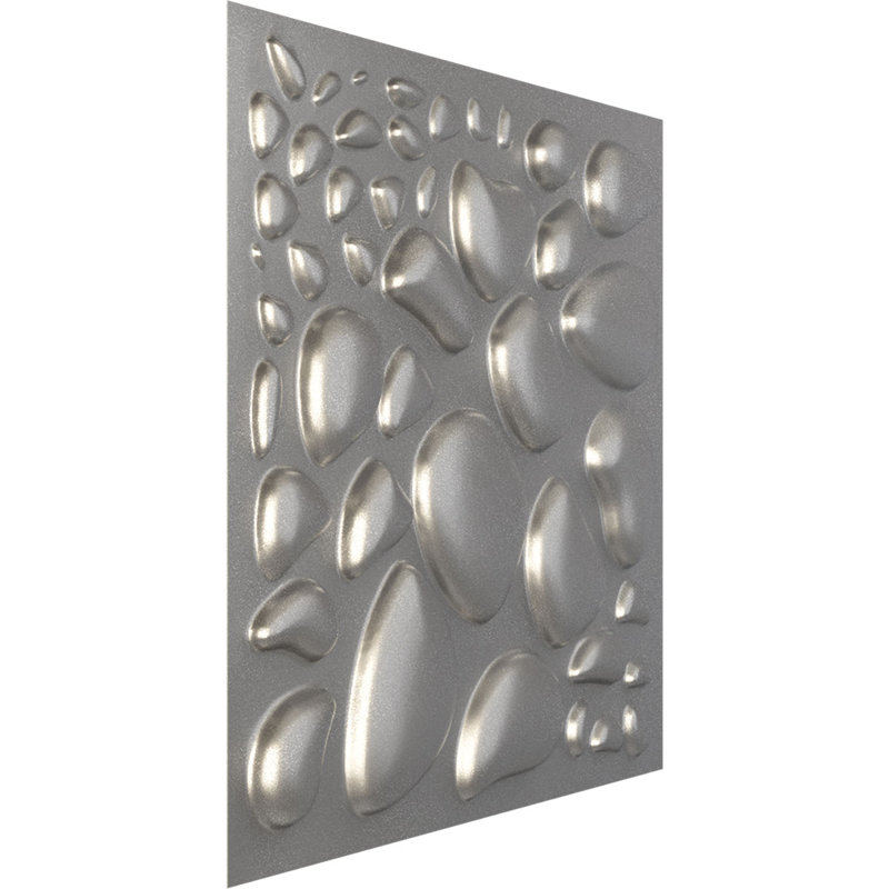 Panneau mural décoratif 3D en schiste EnduraWall l 19 5/8 po x H 19 5/8 po, acier foncé métallique (couvre 2,67 pieds carrés)