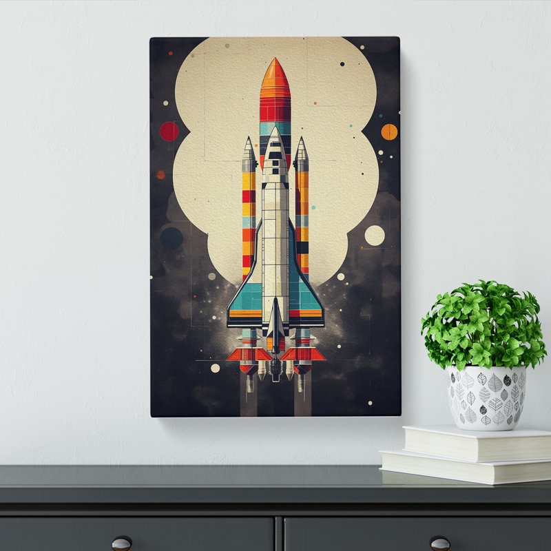 Rocket Geometric - Wrapped Canvas, 50cm H x 35cm W x 3cm D