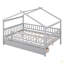 Lit double en bois avec deux tiroirs-1011664168