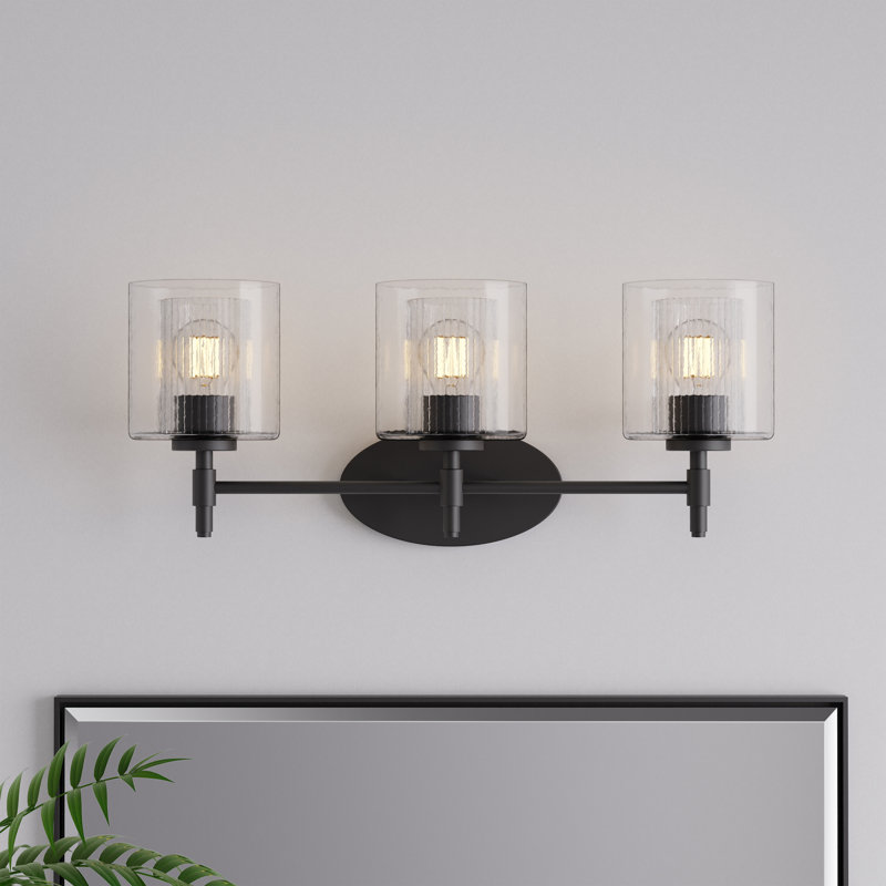 Meuble-lavabo 2 lumières Amarya, H 9,75 po x l 15 po x P 5,75 po, Noir, Deux lumières