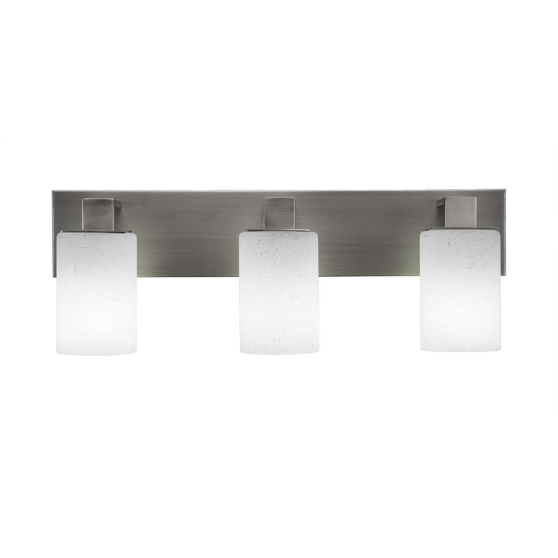 Sandlin 3 Light Bath Bar Shown With 4" White Muslin Glass, Graphite
