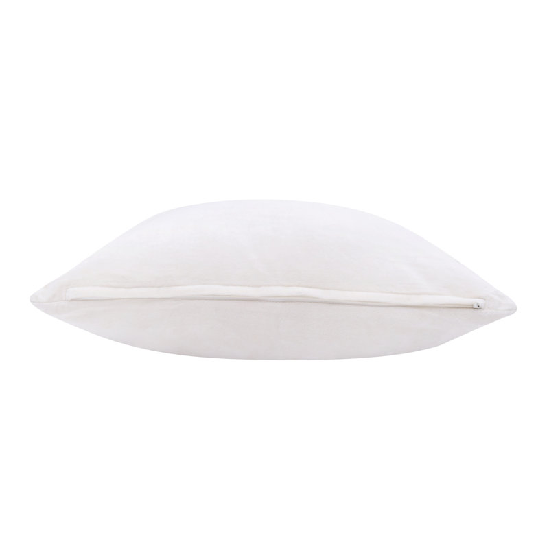 Ivory Velvet Handmade Square Cotton Throw Pillow