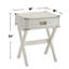 Table d'appoint avec coins en métal, blanc-1257121050
