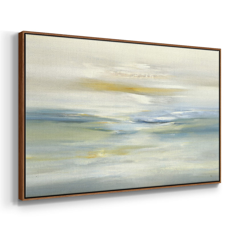 Paysage apaisant, reproduction sur toile, H 37 po x l 25 po x P 2 po, Noyer
