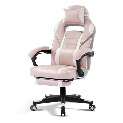 Grand et grand fauteuil de bureau, fauteuil de jeu en cuir à haut dossier avec repose-pieds, fauteuil d'ordinateur ergonomique avec support lombaire et appui-tête, base pivotante à 360 ° et fauteuils de direction réglables en hauteur pour la maison /
