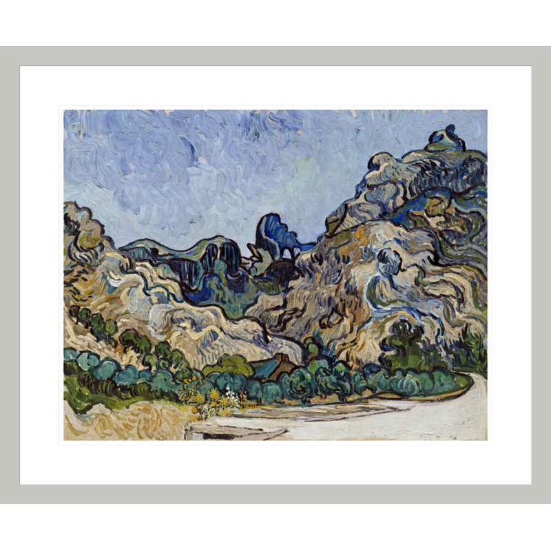 «Mountains at Saint-Remy (Montagnes à Saint-Remy)» par Vincent van Gogh, impression giclée encadrée, 23.5" H x 28.3" W