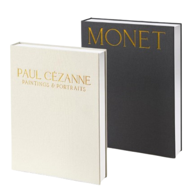 Ensemble de 2 faux livres décoratifs en lin