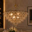 Lustre élégant en verre transparent 8 lumières