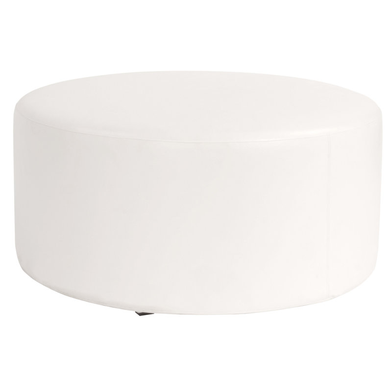 Florio Faux Leather Ottoman, White