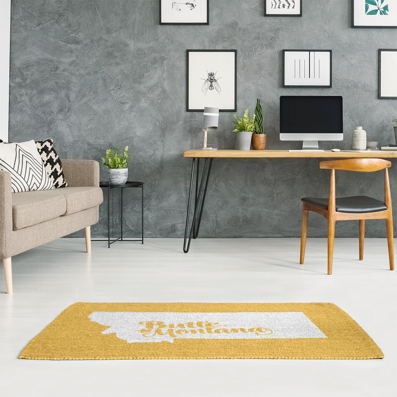 Tapis jaune montana Butte, Rectangle 5 pi x 7 pi