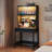 64"H Computer Desk with LED Light & Power Outlet, Home Office Desk with 2 Drawers and Display Shelves-513112387