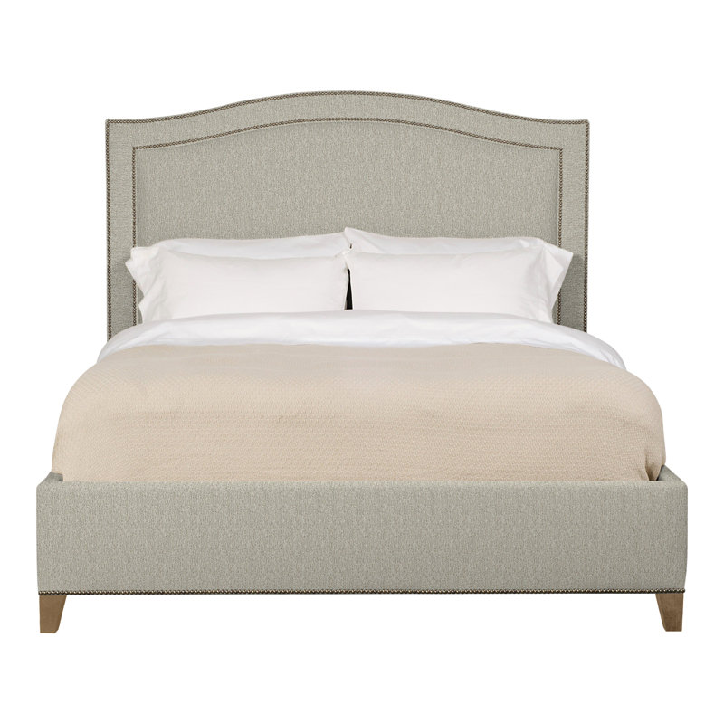 Caroline/Casey Queen Upholstered Low Profile Panel Bed, Ian Smoke, Hampton, Yes