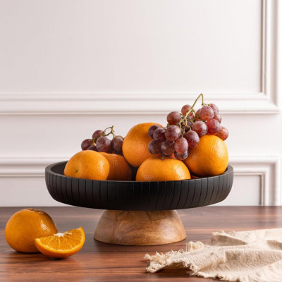 Bol à fruits décoratif pour comptoir de cuisine, bol à piédestal en résine moderne pour la décoration intérieure, bol à clés élégant pour table d'entrée, bol décoratif pour décoration de table basse, pierre artificielle