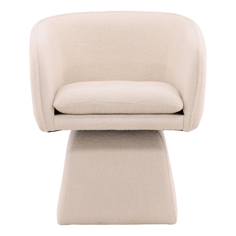 Jonie Upholstered Swivel Chair, Camel, Lola Cream