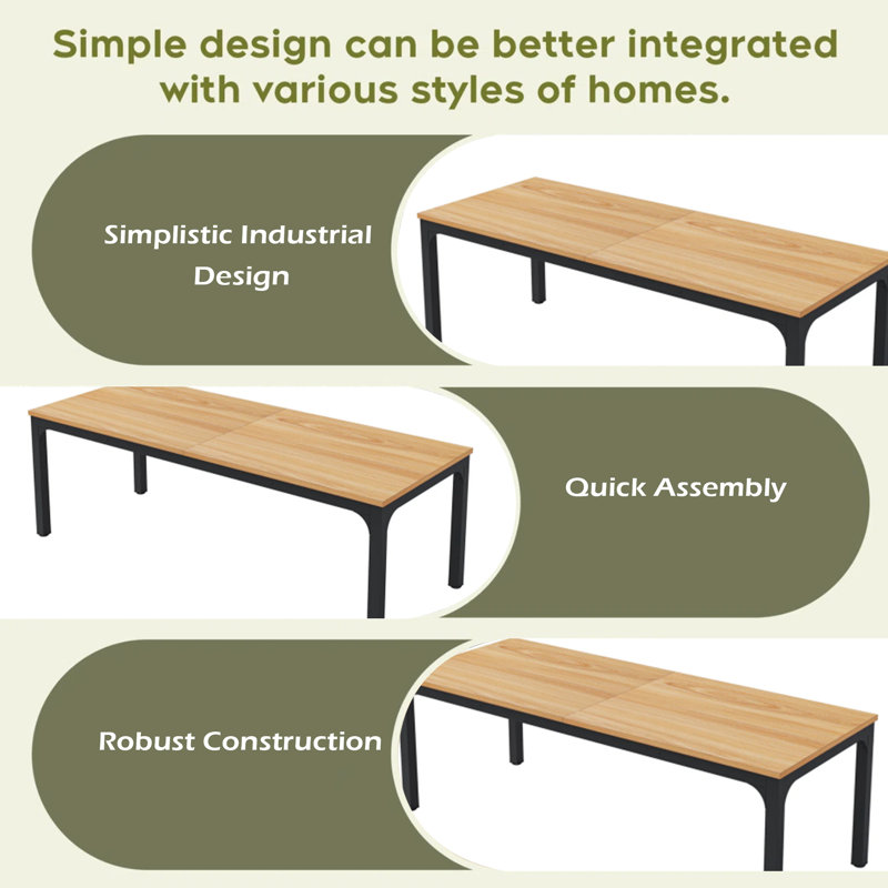 Rectangle Executive Desk,Office Desk, Natural/Black