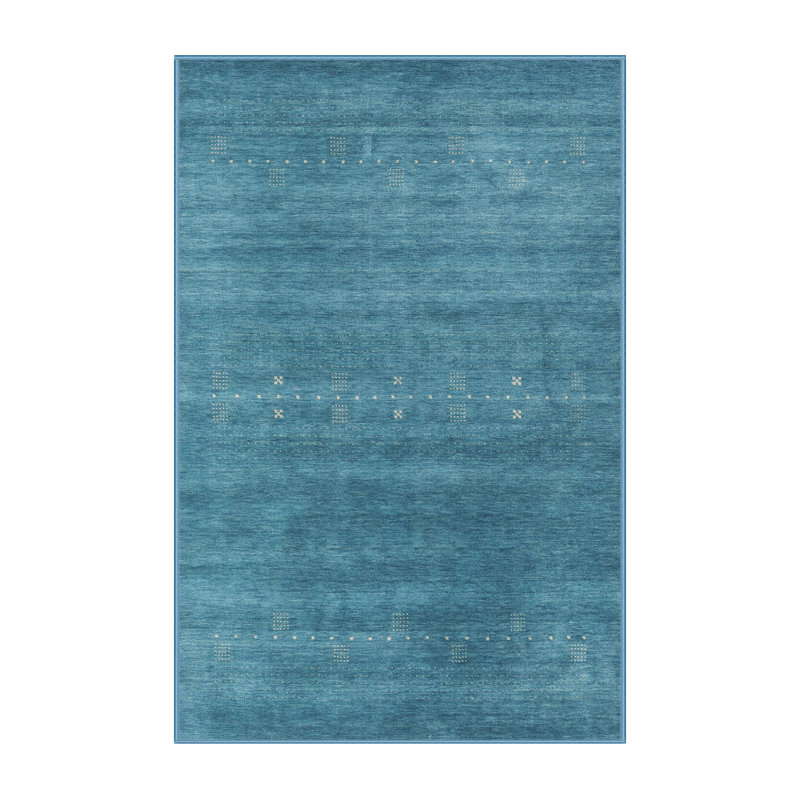 Tapis contemporain bleu, Rectangle 4 pi x 6 pi