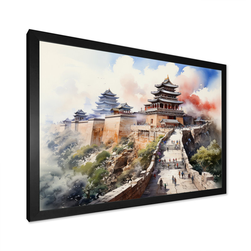«China Art Forbidden City II», reproduction d'art sur toile, H 30 po x l 40 po x P 1,5 po, Cadre simple noir