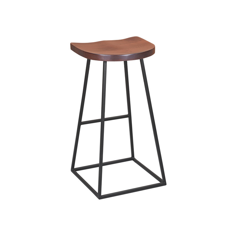 Evis Counter Stool with Metal Frame, Brown, Bar Stool (30" Seat Height)