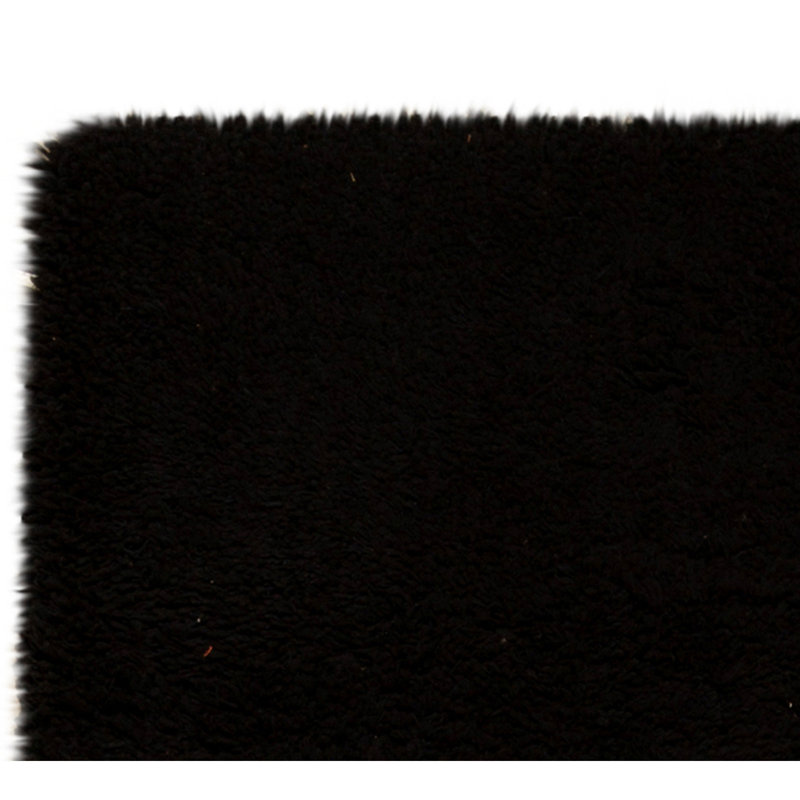 Hand Knotted Wool Area Rug in Black, Rectangle 3' x 5'