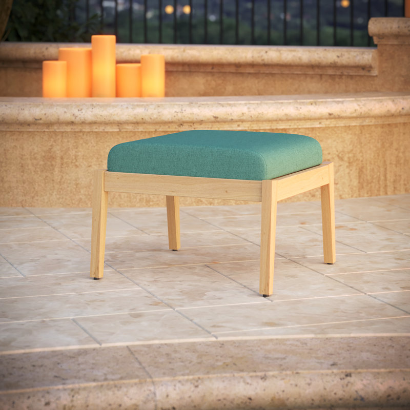 Sunbrella® Outdoor Ottoman Cushion, 4" H x 22" W x 20" D, Cast Breeze Sunbrella® Plainweave