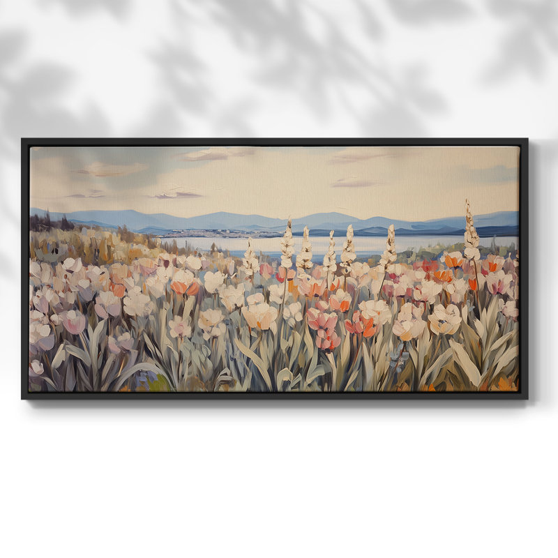 Botanical Series-CCL III- Toile tendue avec châssis tendue, prête à être accrochée, Noir, H 21 po x l 41 po