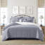 Walker Check Reverse to Stripe Indigo/Ivory Cotton Coverlet Set 8 Piece-109897226