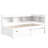 White Twin L-Shaped Bed With Bookcases, Built-In Power Outlets And Two Storage Drawers - Space Organized Design Size Outlets, Ports Pine Wood For Long-Lasting Use