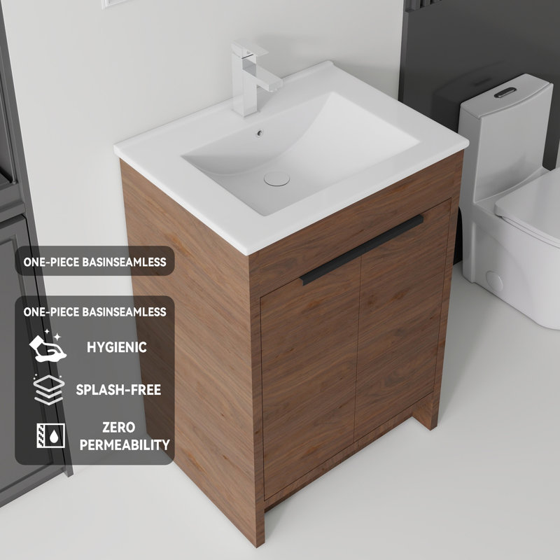 Meuble-lavabo autoportant avec lavabo