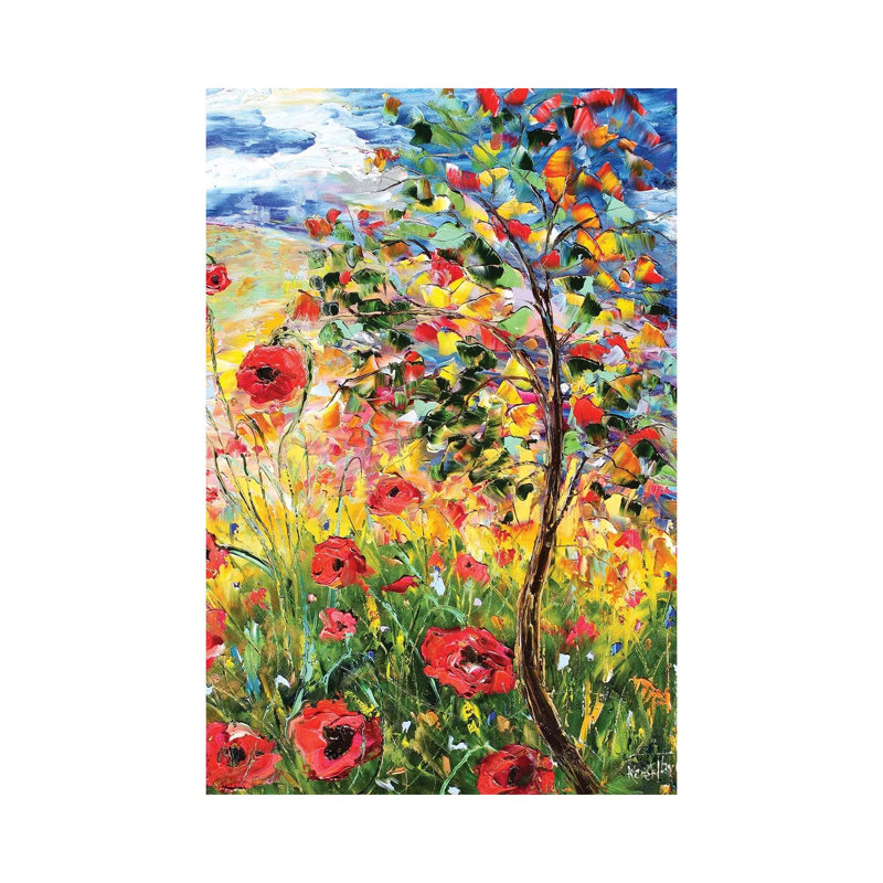Provence Poppies 1 Piece Wrapped Canvas Painting, 20.32 cm H x 30.48 cm W