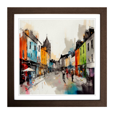 City Of Galway Gestural Art No.3 - Single Picture Frame Print on Wood