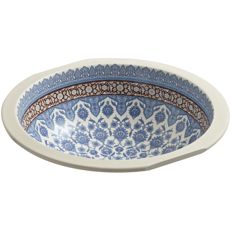 Vitreous China Circular Undermount Bathroom Sink