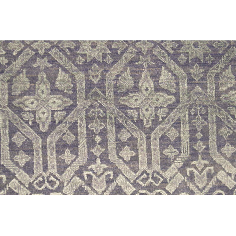 Hand-Knotted High-Quality Dark Blue Area Rug