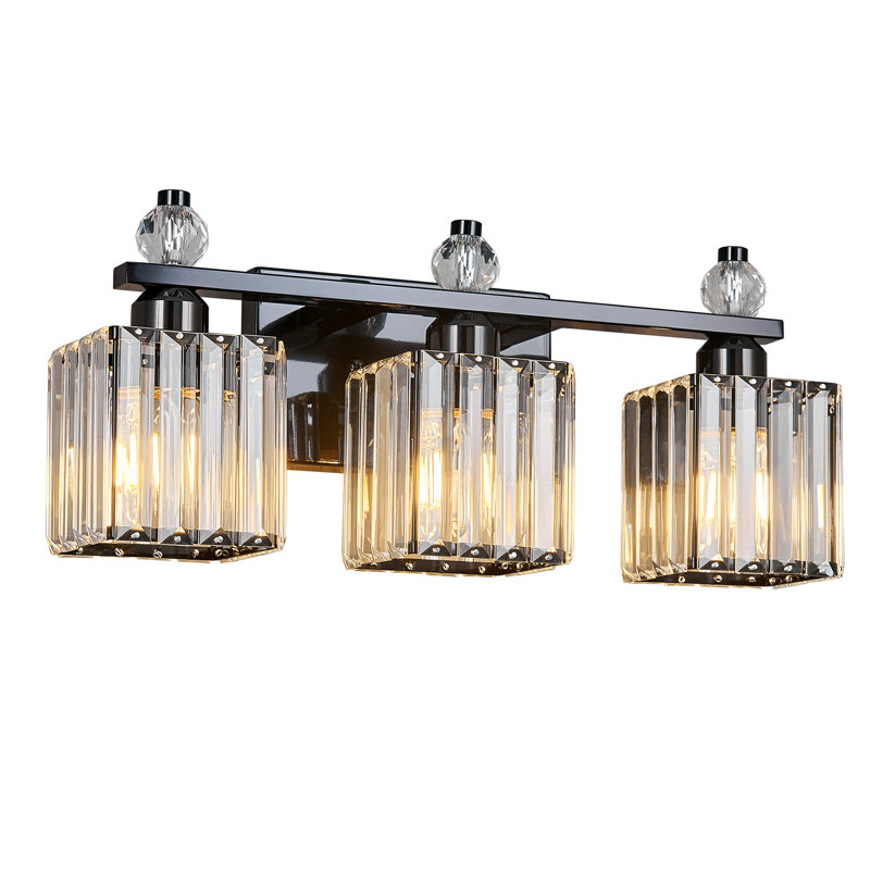 Luminaire de salle de bain Kyneisha, Noir plaqué, 5 lumières