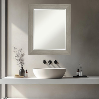 Grand Narrow Beveled Framed Bathroom Vanity Wall Mirror
