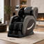 Fauteuil de massage inclinable de 28,53 po de largeur, finition noire, système de pression d'air complet en similicuir-380836962