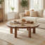 Table basse en bois massif tissé de ton naturel 40 po