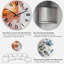 Horloge murale orange, blanc et marbre gris-7654227