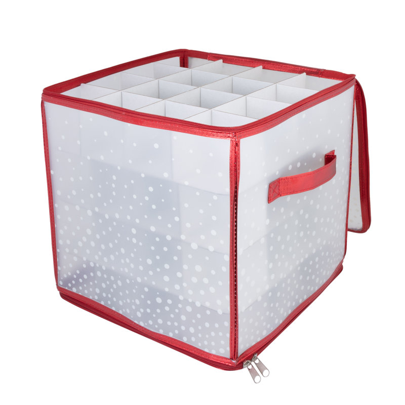 Wayfair Basics® 12.2 H x 12.2 W x 12.2 D Ornament Storage, Red