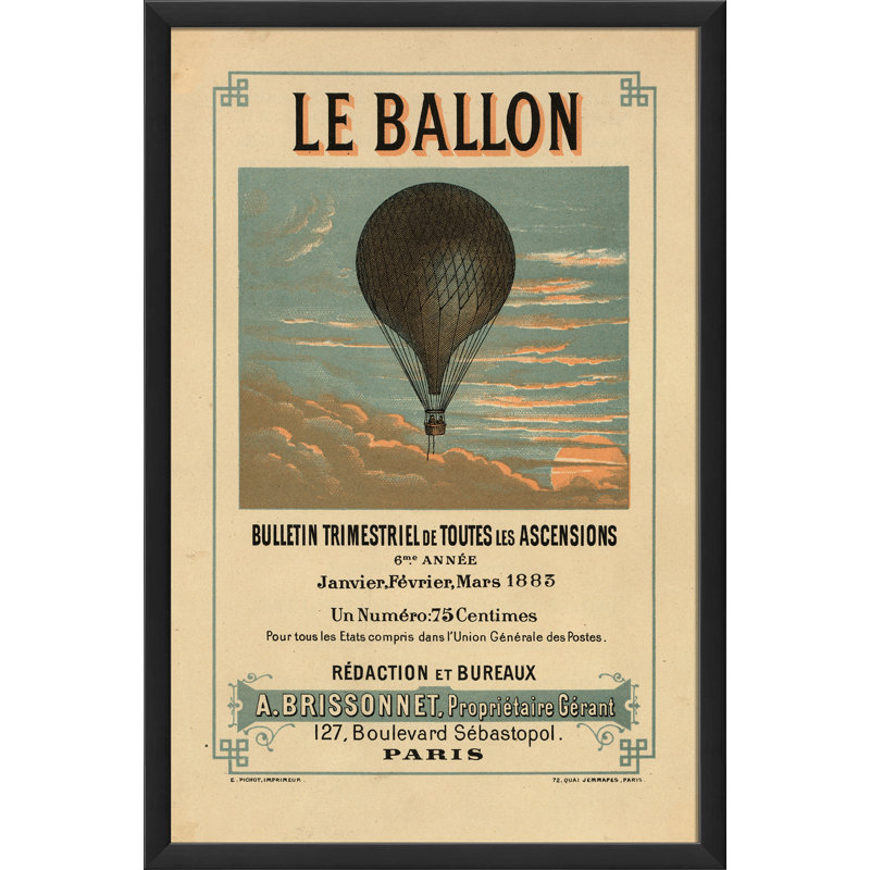 Publicité rétro encadrée le montgolfière