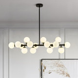 Jewellia 16 - Light Dimmable Bubble Glass Sputnik Modern Linear Chandelier