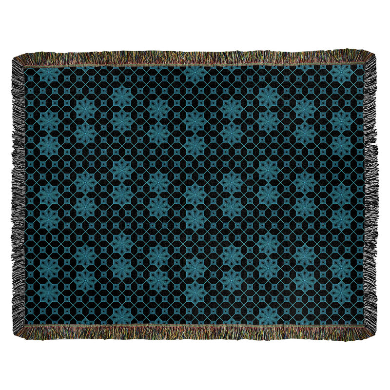 Couverture tissée Katelyn Elizabeth, L 37 po x L 52 po, Bleu et noir