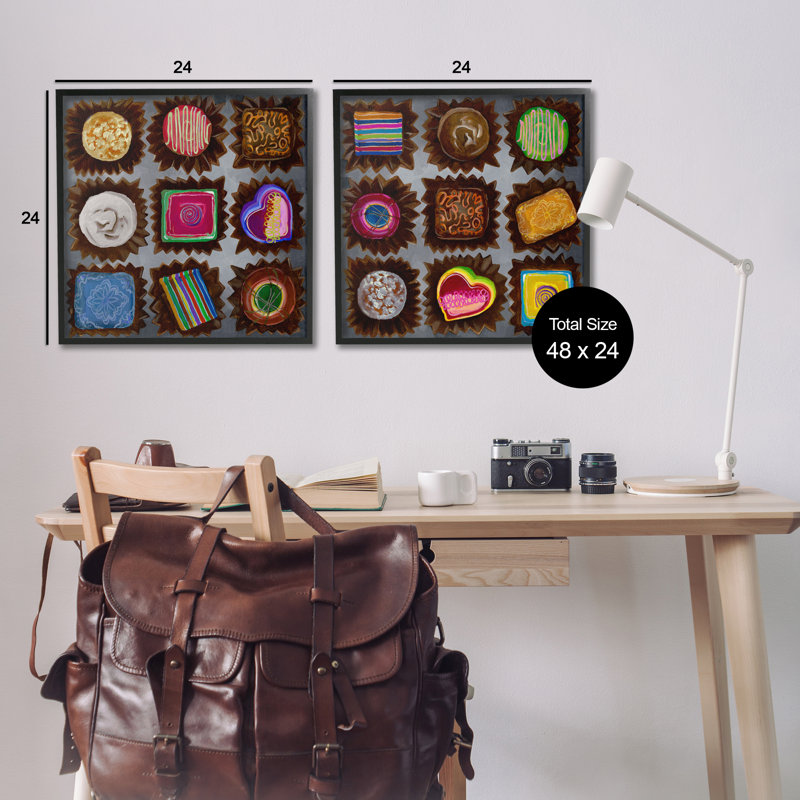 «Divers Chocolate Choice», ensemble de 2 giclées par Liz Jardine, H 24 po x l 24 po, Giclée encadrée noir minuit